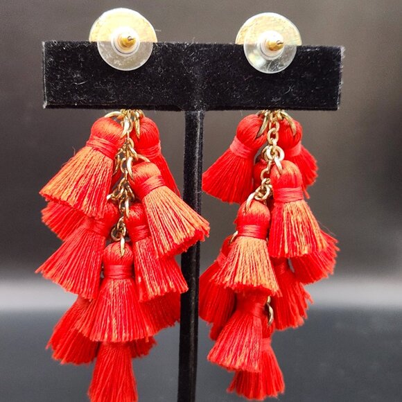 BaubleBar Contessa Multi Tassel Earrings – Holiday Red - Picture 7 of 7